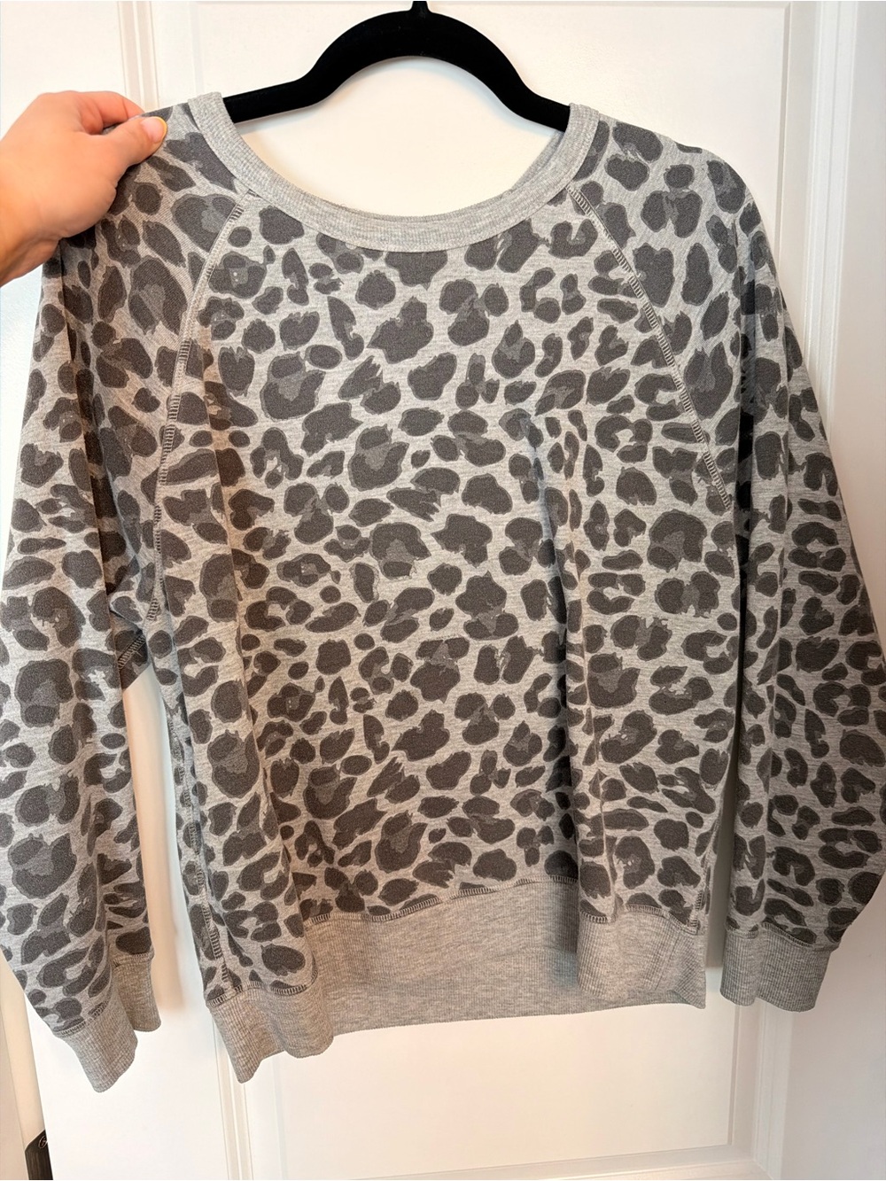 Grayson Threads Gray Leopard-Print Crewneck Sweater